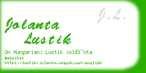 jolanta lustik business card